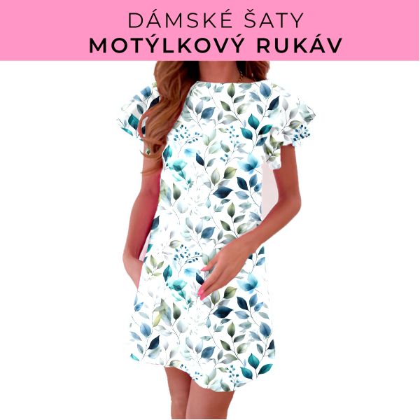 DÁMSKÝ střih - šaty s motýlkovým rukávem