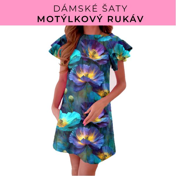DÁMSKÝ střih - šaty s motýlkovým rukávem