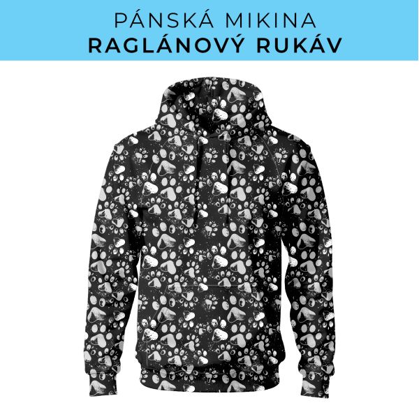 PÁNSKÝ střih - mikina raglan ZÁKLADNÍ s kapucí