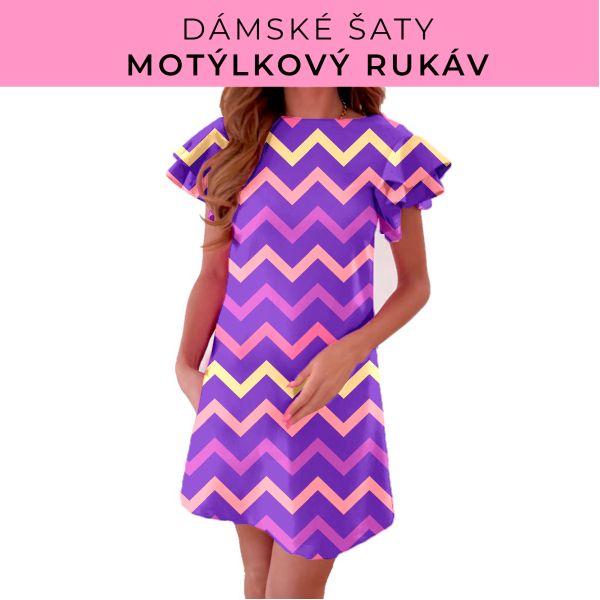 DÁMSKÝ střih - šaty s motýlkovým rukávem