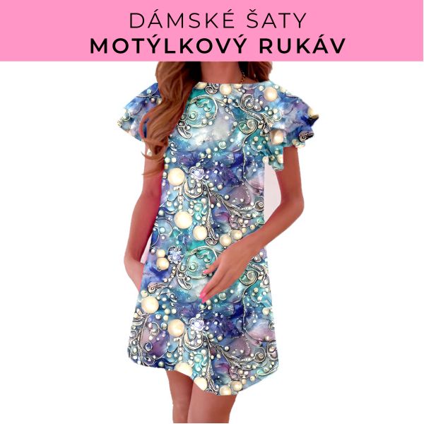 DÁMSKÝ střih - šaty s motýlkovým rukávem