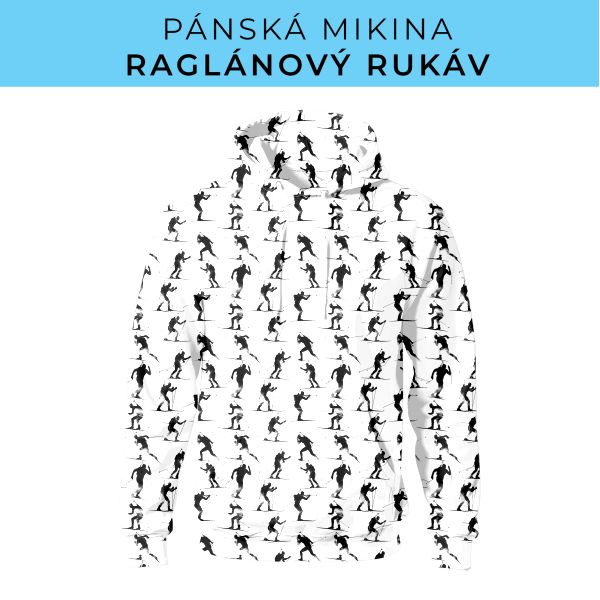 PÁNSKÝ střih - mikina raglan ZÁKLADNÍ s kapucí