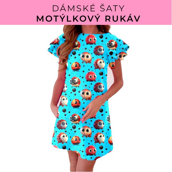 DÁMSKÝ střih - šaty s motýlkovým rukávem