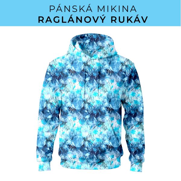 PÁNSKÝ střih - mikina raglan ZÁKLADNÍ s kapucí