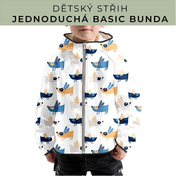 Dětský střih - jednoduchá dětská BASIC  bunda