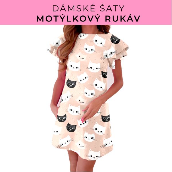 DÁMSKÝ střih - šaty s motýlkovým rukávem