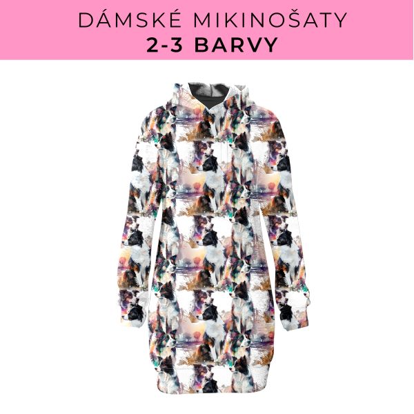 DÁMSKÝ střih - Mikinošaty 2-3 barvy