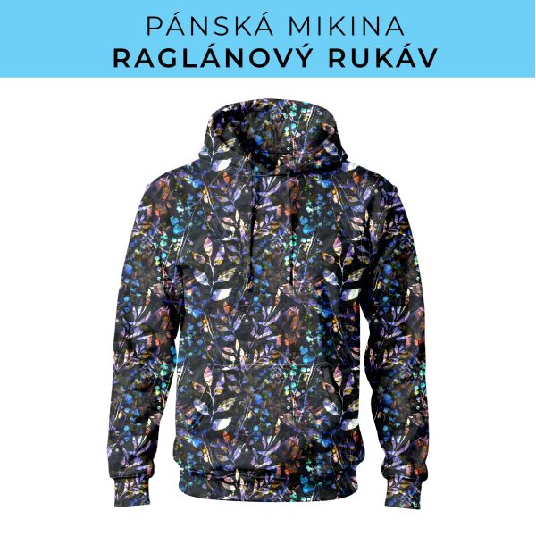 PÁNSKÝ střih - mikina raglan ZÁKLADNÍ s kapucí