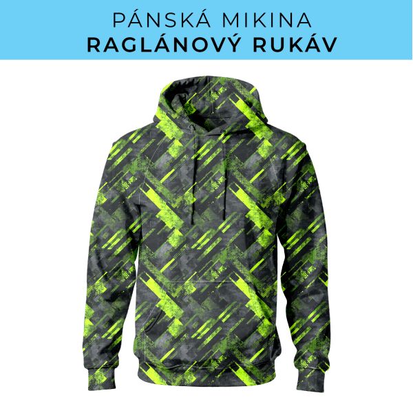 PÁNSKÝ střih - mikina raglan ZÁKLADNÍ s kapucí
