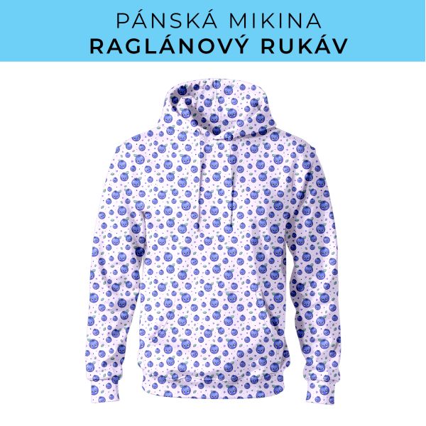 PÁNSKÝ střih - mikina raglan ZÁKLADNÍ s kapucí