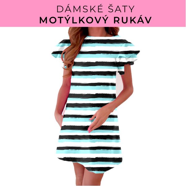 DÁMSKÝ střih - šaty s motýlkovým rukávem