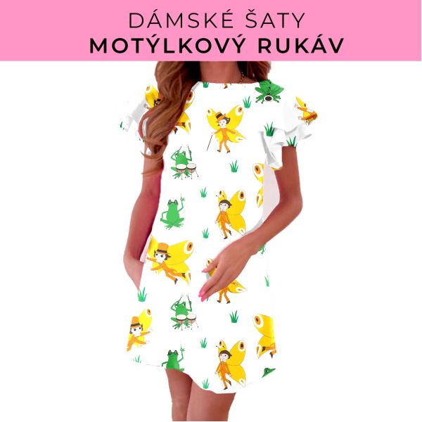 DÁMSKÝ střih - šaty s motýlkovým rukávem