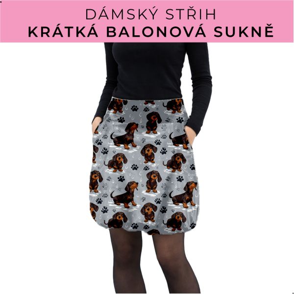 Dámský střih - balonová krátká sukně