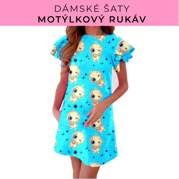 DÁMSKÝ střih - šaty s motýlkovým rukávem