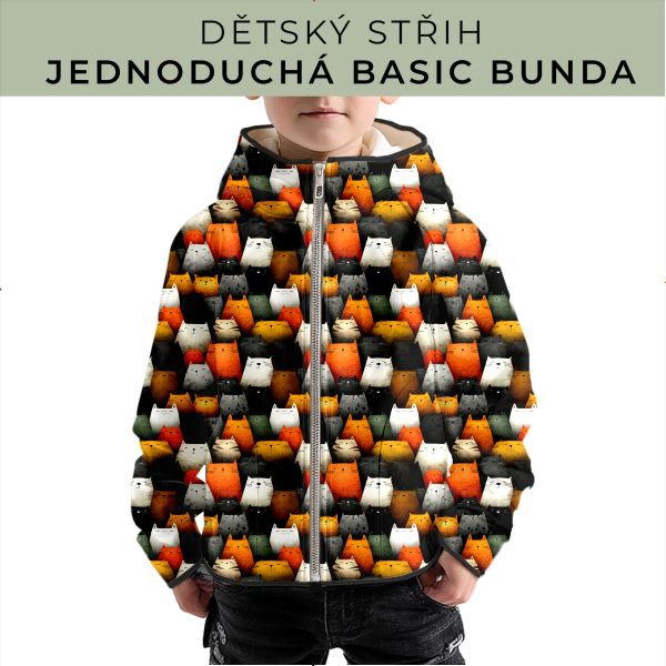 Dětský střih - jednoduchá dětská BASIC  bunda