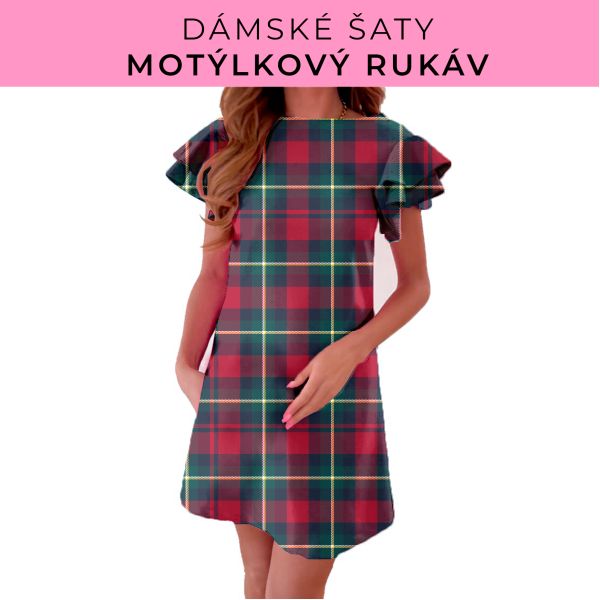 DÁMSKÝ střih - šaty s motýlkovým rukávem