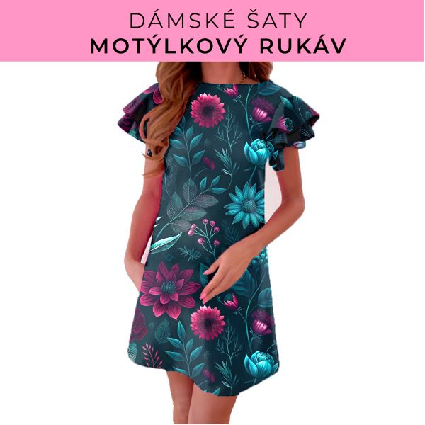 DÁMSKÝ střih - šaty s motýlkovým rukávem