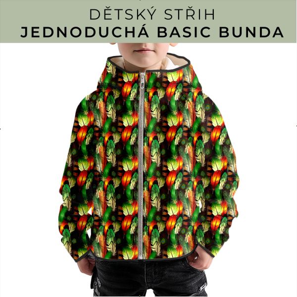 Dětský střih - jednoduchá dětská BASIC  bunda