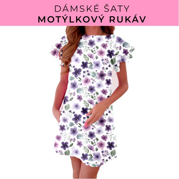 DÁMSKÝ střih - šaty s motýlkovým rukávem