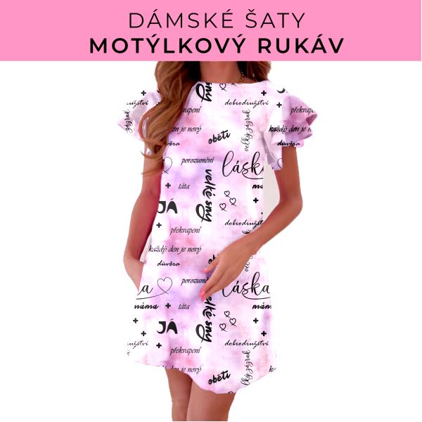 DÁMSKÝ střih - šaty s motýlkovým rukávem