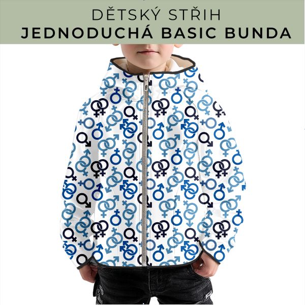 Dětský střih - jednoduchá dětská BASIC  bunda
