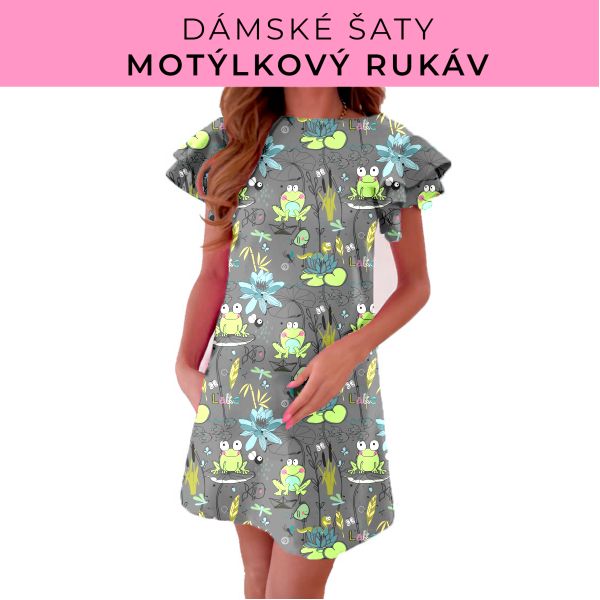 DÁMSKÝ střih - šaty s motýlkovým rukávem