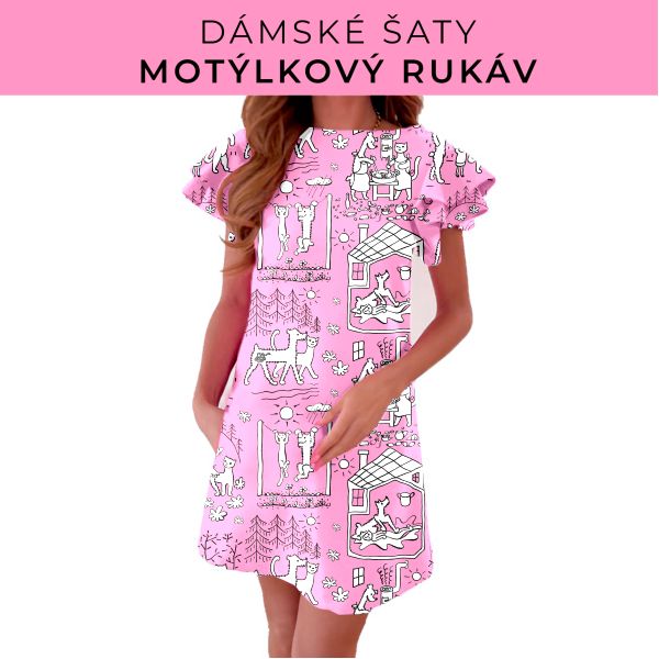 DÁMSKÝ střih - šaty s motýlkovým rukávem