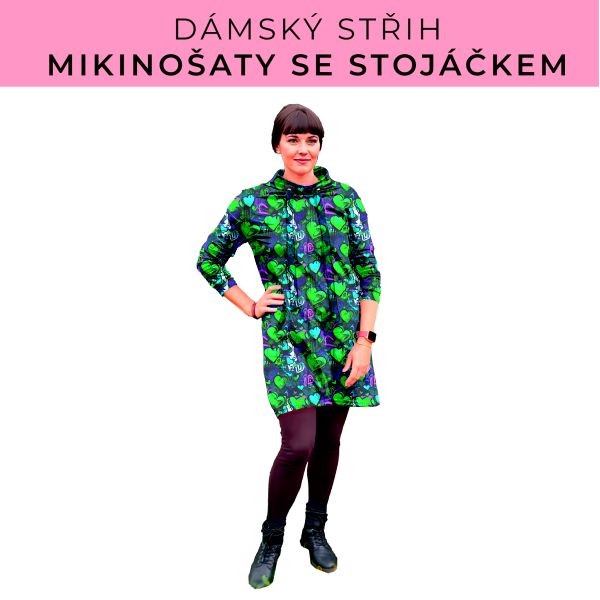 Dámský střih - mikinové šaty se stojáčkem
