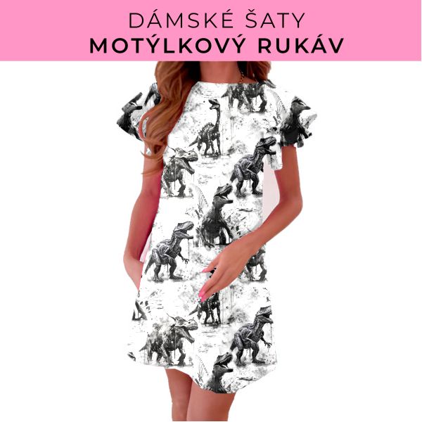 DÁMSKÝ střih - šaty s motýlkovým rukávem