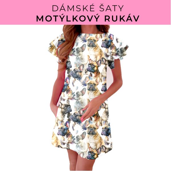 DÁMSKÝ střih - šaty s motýlkovým rukávem