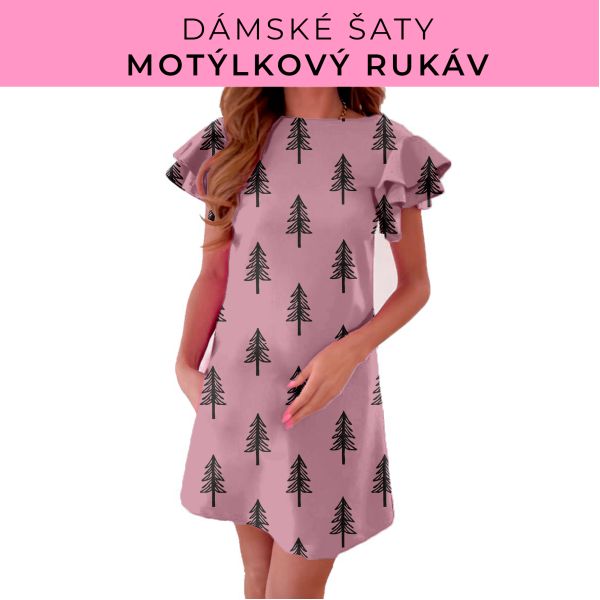 DÁMSKÝ střih - šaty s motýlkovým rukávem
