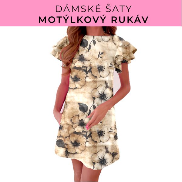 DÁMSKÝ střih - šaty s motýlkovým rukávem