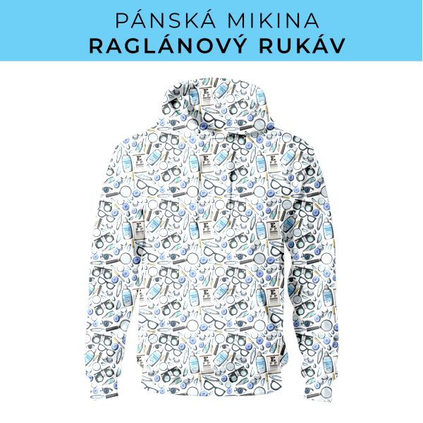 PÁNSKÝ střih - mikina raglan ZÁKLADNÍ s kapucí
