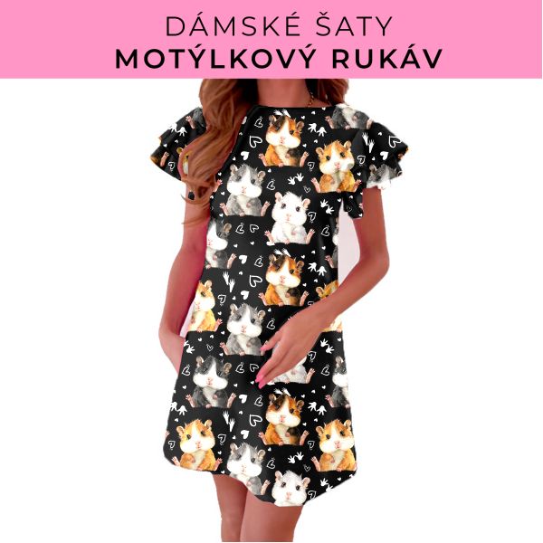 DÁMSKÝ střih - šaty s motýlkovým rukávem