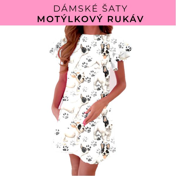 DÁMSKÝ střih - šaty s motýlkovým rukávem