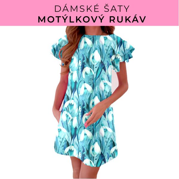 DÁMSKÝ střih - šaty s motýlkovým rukávem