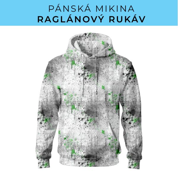 PÁNSKÝ střih - mikina raglan ZÁKLADNÍ s kapucí