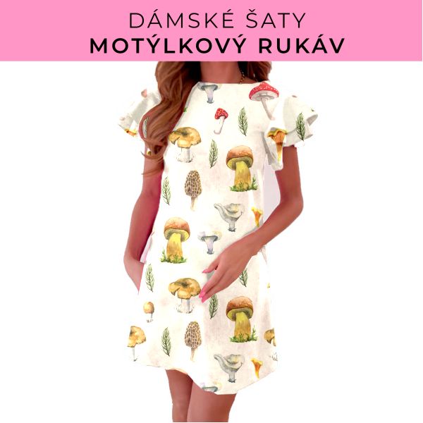 DÁMSKÝ střih - šaty s motýlkovým rukávem