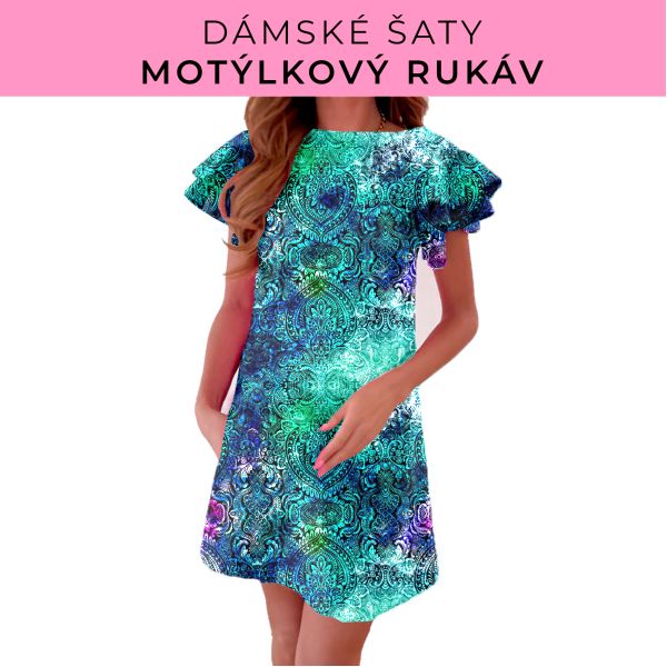 DÁMSKÝ střih - šaty s motýlkovým rukávem