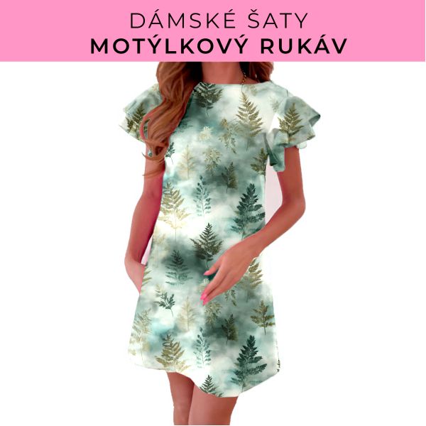 DÁMSKÝ střih - šaty s motýlkovým rukávem