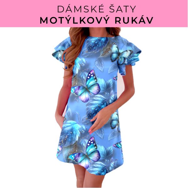 DÁMSKÝ střih - šaty s motýlkovým rukávem