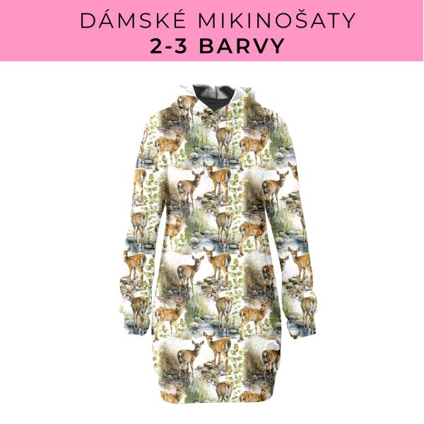 DÁMSKÝ střih - Mikinošaty 2-3 barvy