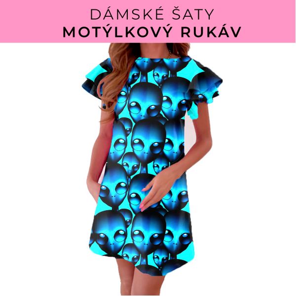 DÁMSKÝ střih - šaty s motýlkovým rukávem