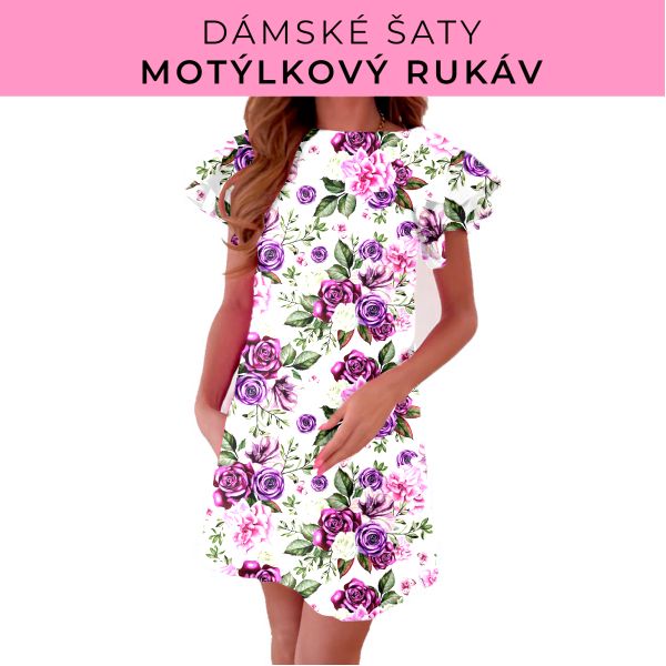 DÁMSKÝ střih - šaty s motýlkovým rukávem
