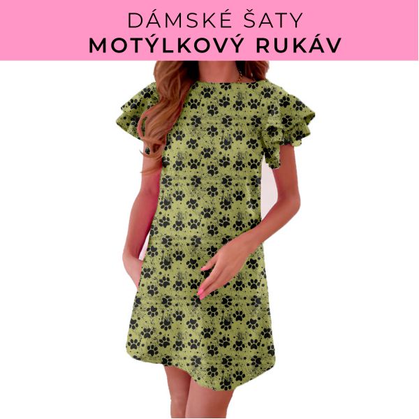DÁMSKÝ střih - šaty s motýlkovým rukávem