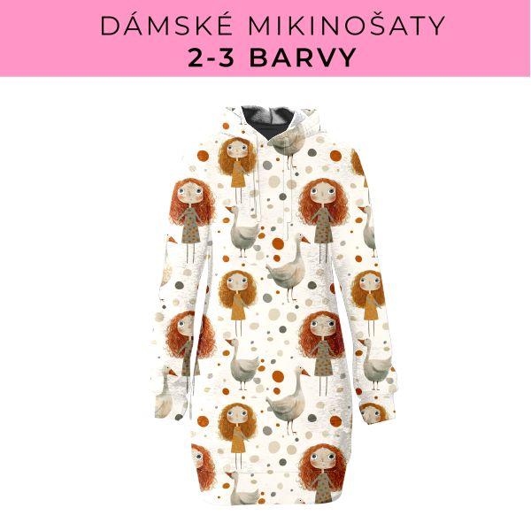 DÁMSKÝ střih - Mikinošaty 2-3 barvy