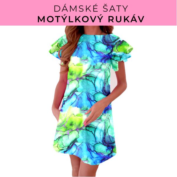 DÁMSKÝ střih - šaty s motýlkovým rukávem