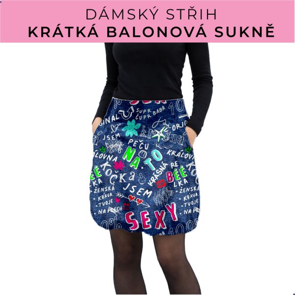 Dámský střih - balonová krátká sukně