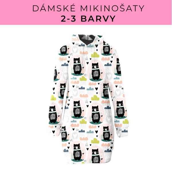 DÁMSKÝ střih - Mikinošaty 2-3 barvy