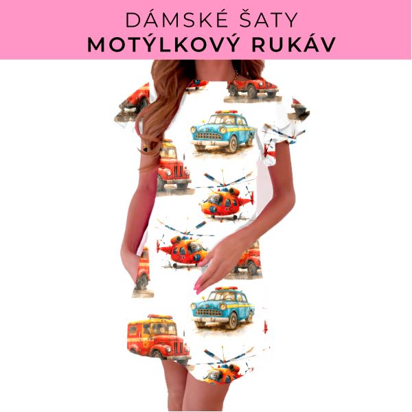 DÁMSKÝ střih - šaty s motýlkovým rukávem